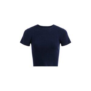 Nuuds Ribbed Navy Sweater Baby Tee Size Medium